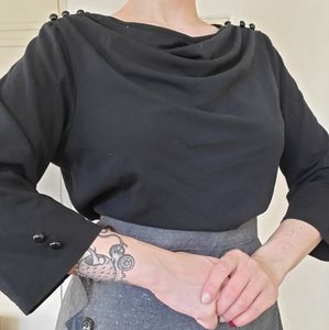 Cowl neck voodoo vixen black top